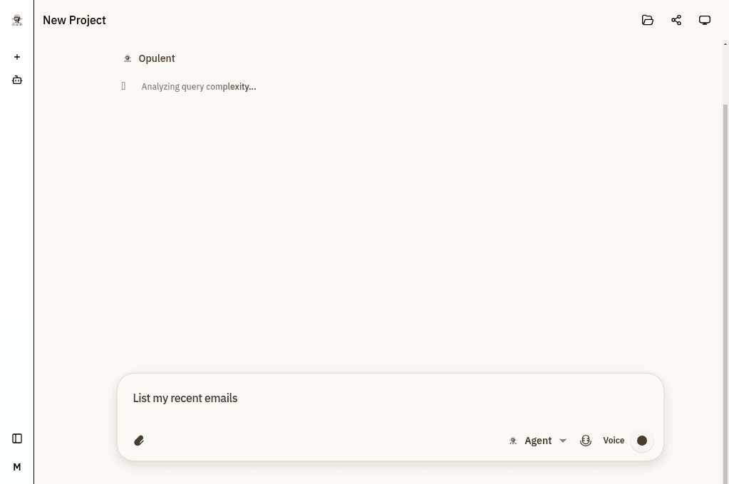 Query interface for listing recent emails with AI analysis